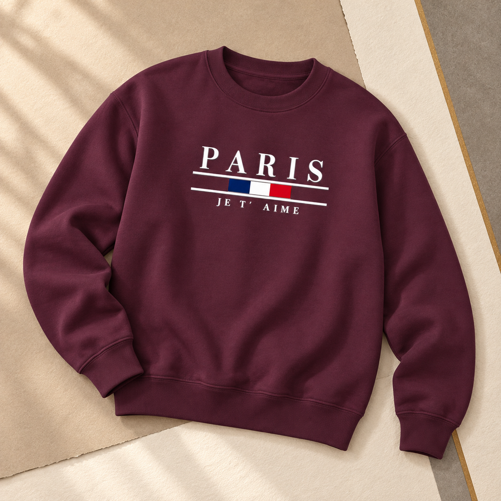 Paris Crewneck – Burgundy