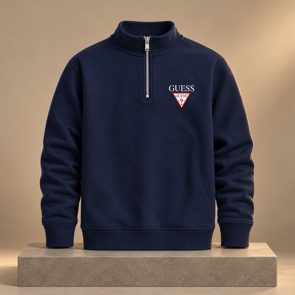 Guess Quarter-Zip Pullover – Navy