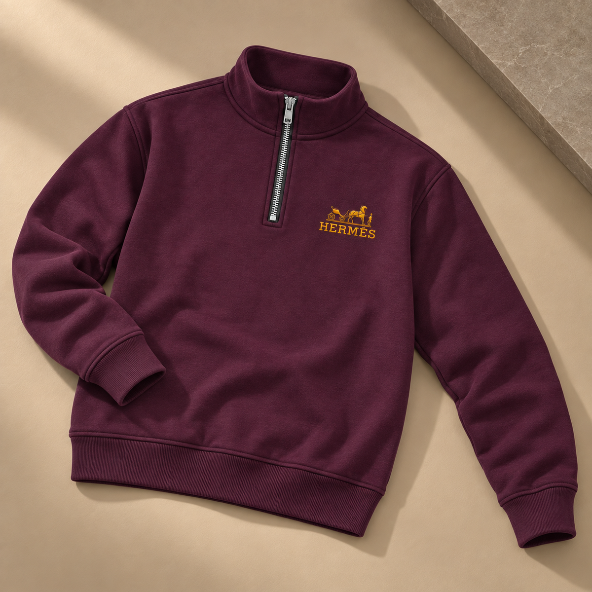 Hermès Quarter-Zip – Burgundy