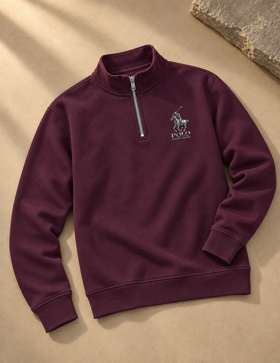 Polo Quarter-Zip – Burgundy