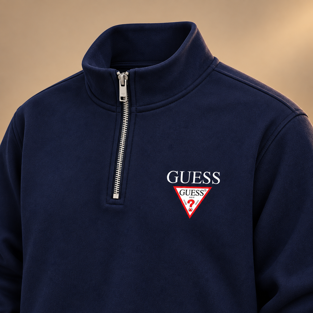 Guess Quarter-Zip Pullover – Navy